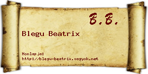 Blegu Beatrix névjegykártya